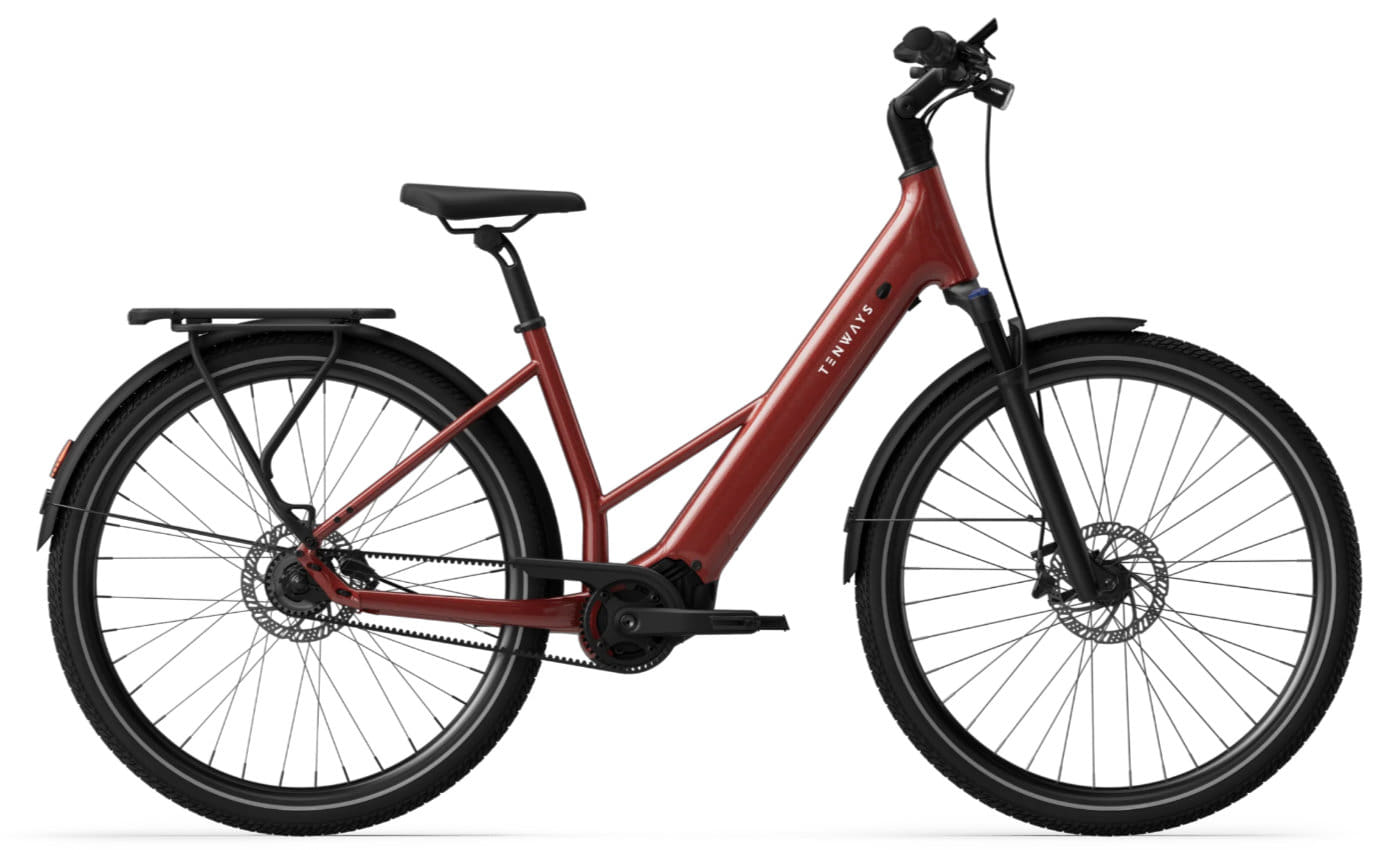 Tenways AGO Air Pro - 28 Zoll 540WH 5N Trapez - velvet red